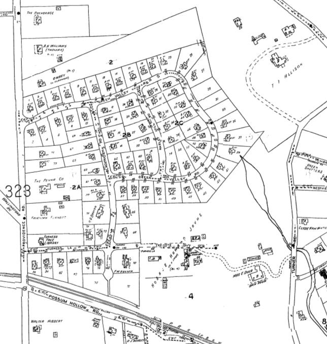 Library of Congress scan of the 1951 Sanborn Map for Heatherwold
