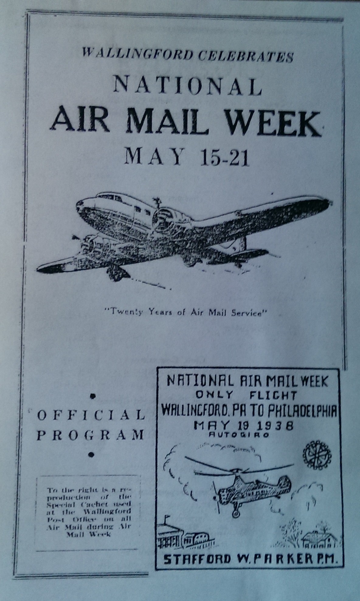 Poster advertising National Airmail Week, 1938