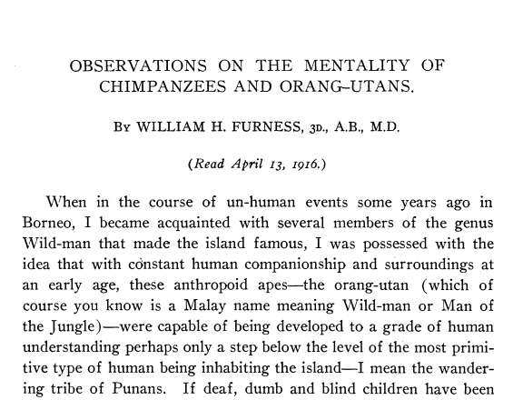 First page of article by William Henry Furness